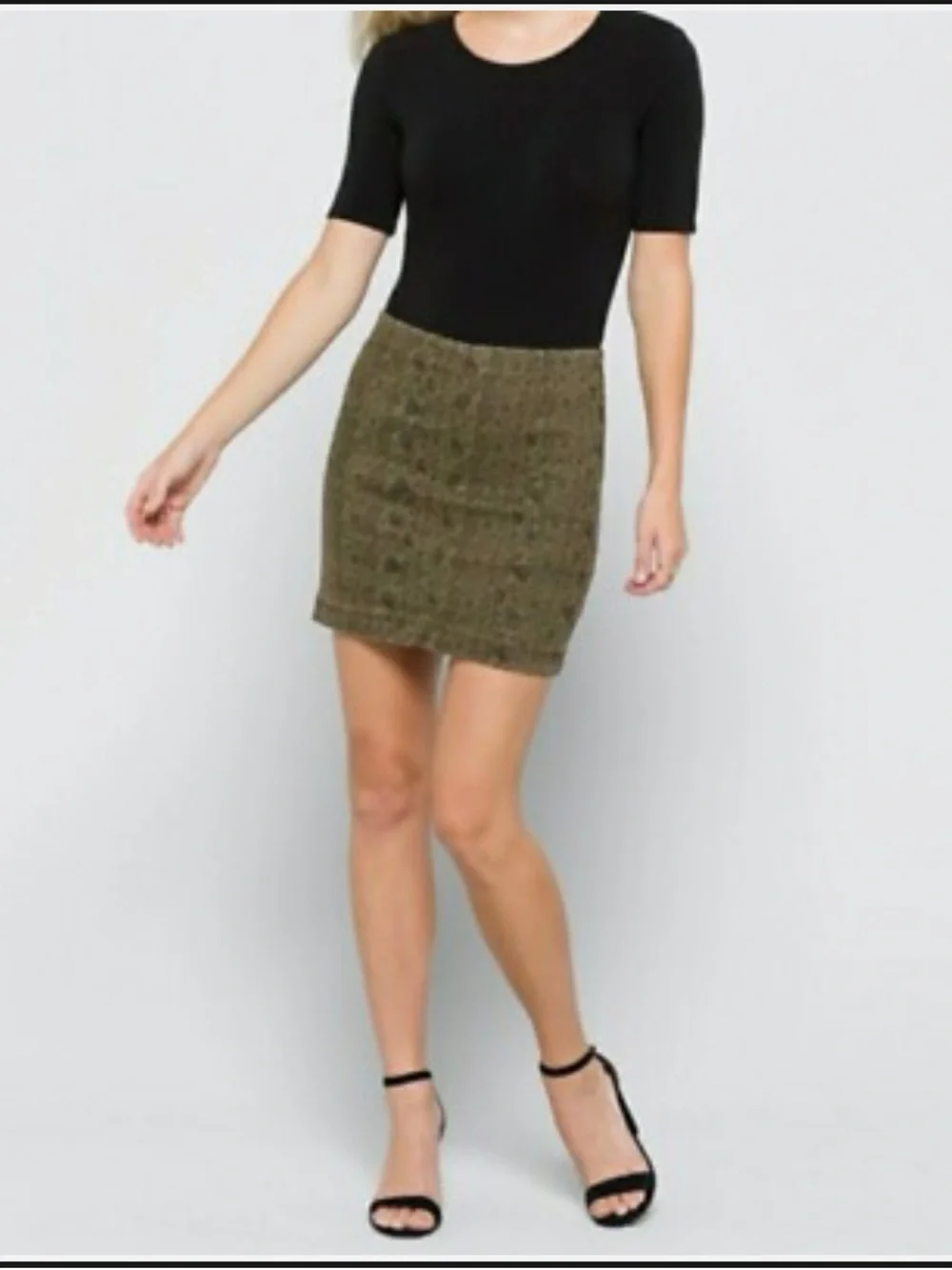Free People Modern Femme Floral Print Denim Mini Skirt Sz 10